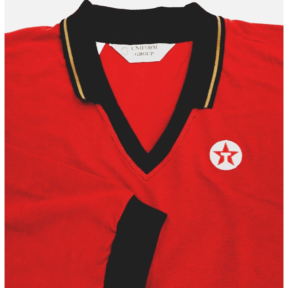 Texaco Gas Polo Shirt Cotton Red 6XL Uniform Group 3/4 Sleeve Mechanics Oil